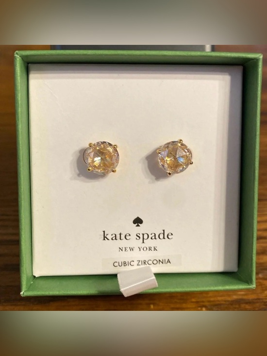 kate spade Jewelry - NWT Kate Spade New York Yellow Cubic Zirconia Gold Tone Stud Earrings